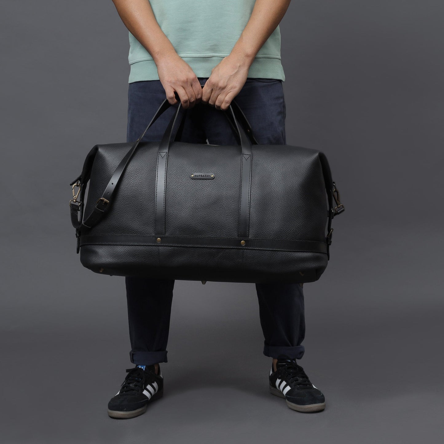 Runway Leather Travel Bag - Black