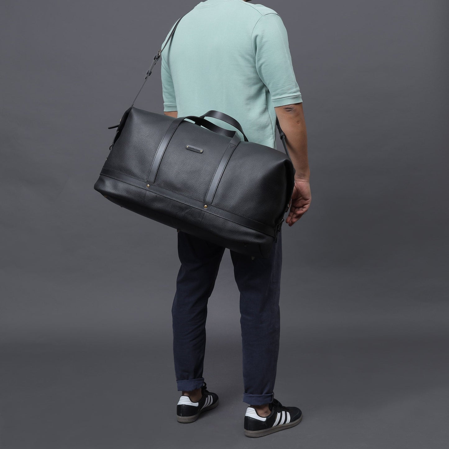 Runway Leather Travel Bag - Black