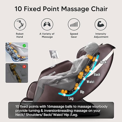 Massage Chair Recliner with Zero Gravity Airbag Bluetooth Speaker