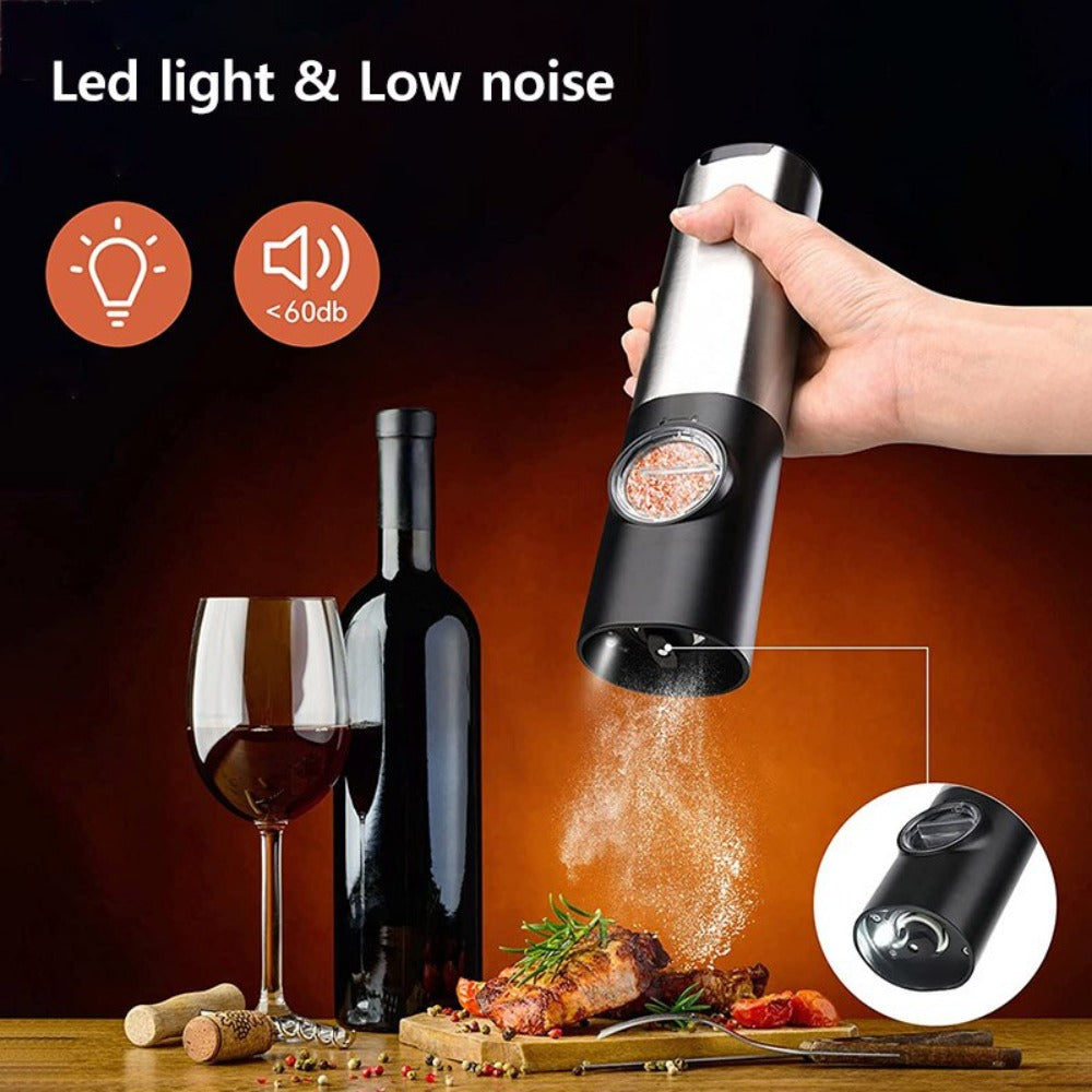 Electric Salt & Pepper Grinder- 2 Bottle Set