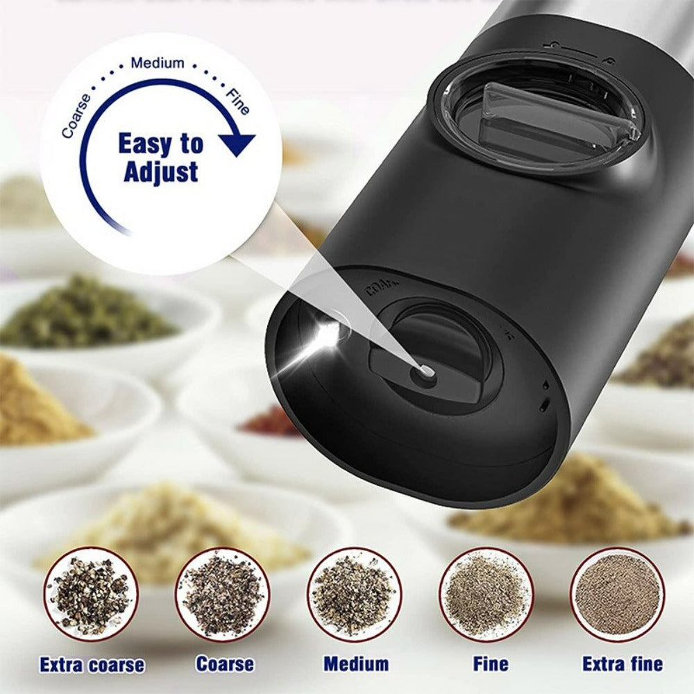 Electric Salt & Pepper Grinder- 2 Bottle Set