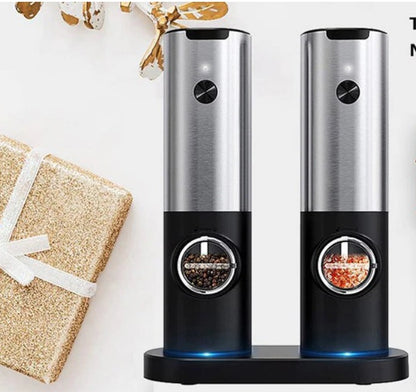 Electric Salt & Pepper Grinder- 2 Bottle Set